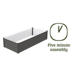 Absco The Organic Garden Co Hakea 6' x 3' x 1.3' Metal Rectangle Garden Bed - Woodland Gray 