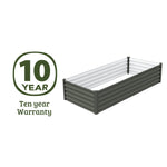 Absco The Organic Garden Co Hakea 6' x 3' x 1.3' Metal Rectangle Garden Bed - Woodland Gray 