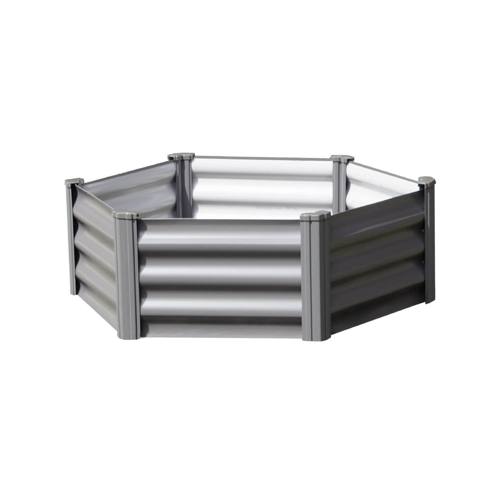 Absco The Organic Garden Co Hakea 3.28' x 3.28' x 1' Metal Hex Garden Bed - Woodland Gray