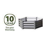 Absco The Organic Garden Co Hakea 3.28' x 3.28' x 1' Metal Hex Garden Bed - Woodland Gray 