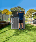 Absco Utility 5' x 5' Multipurpose Metal Pool Pump Shed  - Woodland Gray 