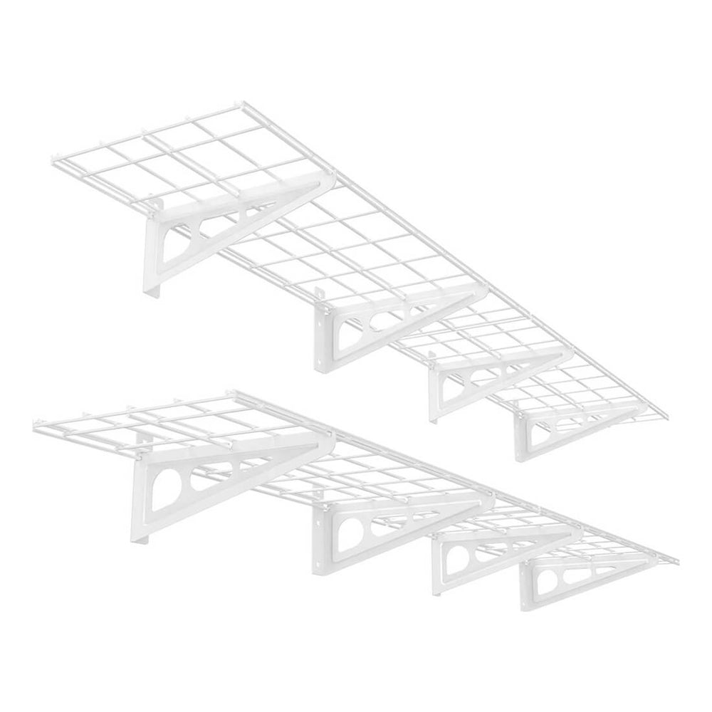 Fleximounts 1' x 6' White Wall Mounted Shelf (2-Pack)-FLX-WR16-WHT-Garage Giant