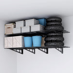 Fleximounts 2' x 6' Black Wall Mounted Shelf (2-Pack)-FLX-WR26B-BLK-Garage Giant 