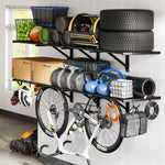 Fleximounts 2' x 6' Black Pro Wall Mounted Shelf (2-Pack)-FLX-WR26MB-BLK-Garage Giant 