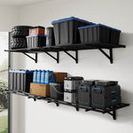 Fleximounts 2' x 6' Black Pro Wall Mounted Shelf (2-Pack)-FLX-WR26MB-BLK-Garage Giant 
