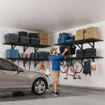 Fleximounts 2' x 6' Black Pro Wall Mounted Shelf (2-Pack)-FLX-WR26MB-BLK-Garage Giant 