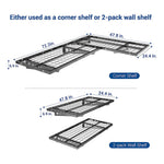 Fleximounts 2' X 4' Corner Wall Shelving (2-Pack)-FLX-WRC24B-BLK-Garage Giant 