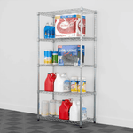 SafeRacks 14" x 30" x 60" 5-Tier Wire Rack (Zinc)-WS-301460-Z5-Garage Giant 