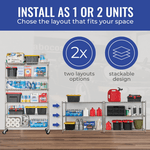 SafeRacks 24" x 48" x 72" Rolling 4-Tier Wire Shelving Rack (Zinc)-WS-482472-ZW4-Garage Giant 