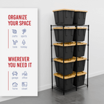 SafeRacks 12 Gallon Storage Bin Rack (Black)-WS-BR12-B5-Garage Giant 