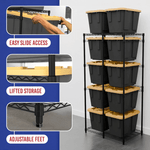 SafeRacks 12 Gallon Storage Bin Rack (Black)-WS-BR12-B5-Garage Giant 