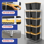SafeRacks 12 Gallon Storage Bin Rack (Zinc)-WS-BR12-Z5-Garage Giant 