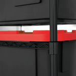 SafeRacks Storage Bin Rack with Red Lid Bins (Black)-WS-BR27-B5-BR5PK-Combo-Garage Giant 
