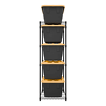 SafeRacks Storage Bin Rack with Yellow Lid Bins (Black)-WS-BR27-B5-BY5PK-Combo-Garage Giant 