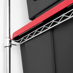 SafeRacks Storage Bin Rack with Red Lid Bins (Zinc)-WS-BR27-Z5-BR5PK-Combo-Garage Giant 