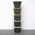 SafeRacks Storage Bin Rack with Yellow Lid Bins (Zinc)-WS-BR27-Z5-BY5PK-Combo-Garage Giant 