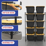 SafeRacks Storage Bin Rack (Zinc)-WS-BR27-Z5-Garage Giant 