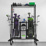 SafeRacks Deluxe Golf Equipment Organizer Rack (Black)-WS-DLXGOLF-B-Garage Giant 