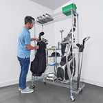 SafeRacks Deluxe Golf Equipment Organizer Rack (Zinc)-WS-DLXGOLF-Z-Garage Giant 