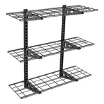 Fleximounts 3-Tier 1' x 3' Adjustable Wall Shelves-FLX-WS13B-BLK-Garage Giant 