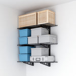 Fleximounts 3-Tier 1' x 3' Adjustable Wall Shelves-FLX-WS13B-BLK-Garage Giant 