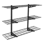 Fleximounts 3-Tier 1' x 4' Adjustable Wall Shelves-FLX-WS14B-BLK-Garage Giant 
