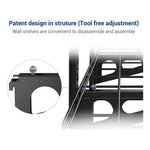 Fleximounts 3-Tier 1' x 4' Adjustable Wall Shelves-FLX-WS14B-BLK-Garage Giant 