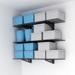 Fleximounts 3-Tier 1' x 4' Adjustable Wall Shelves-FLX-WS14B-BLK-Garage Giant 