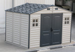 DuraMax WoodSide Plus 10.5' x 8' Vinyl Shed with Foundation Kit 