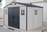 DuraMax WoodSide Plus 10.5' x 8' Vinyl Shed with Foundation Kit 