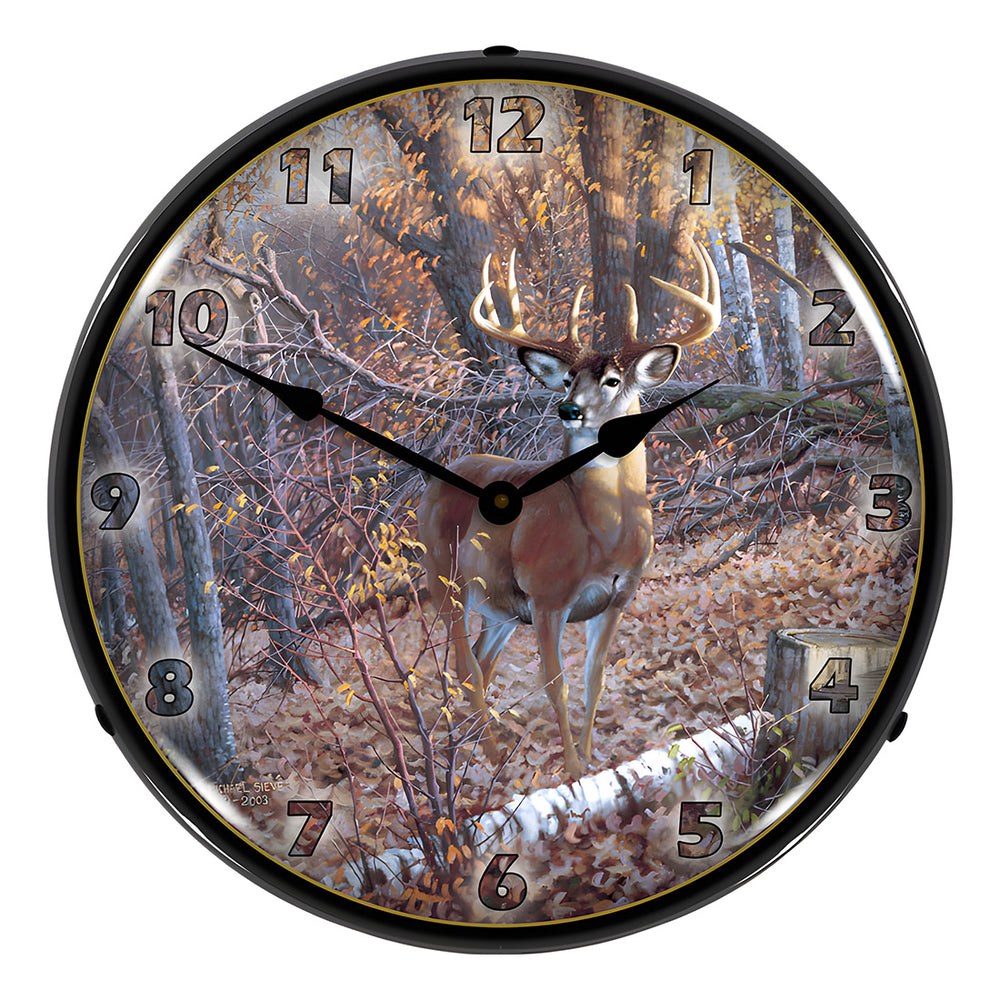 Collectable Sign and Clock Great Eight-Whitetail Deer Backlit Wall Clock-WWMS1208389-Garage Giant