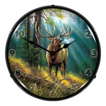 Collectable Sign and Clock Calling All Challengers Elk Backlit Wall Clock-WWRM1208391-Garage Giant 