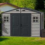 DuraMax WoodSide Plus 10.5' x 8' Vinyl Shed with Foundation Kit 