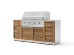 NewAge Outdoor Kitchens Outdoor Grill Island Stainless-Steel Louvered Doors 6-Piece Cabinet Set with 3 Drawers, Grill Cabinet, Performance Grill and Dekton in Aeris Countertops - (Liquid Propane) | Garage Giant 