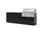 NewAge Outdoor Kitchens Aluminum 5-Piece Cabinet Set With 3 Drawer, Bar, Grill Cabinet, Platinum Grill and Countertop-73311-Garage Giant 