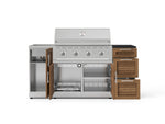 NewAge Outdoor Kitchens Outdoor Grill Island Stainless-Steel Louvered Doors 5-Piece Cabinet Set with Sink, 3 Drawer, Grill Cabinet, Performance Grill and Stainless Steel Countertop - (Liquid Propane) 