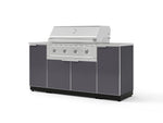 NewAge Outdoor Kitchens Outdoor Grill Island Aluminum 6-Piece Cabinet Set with 1 Door, Grill Cabinet, Performance Grill and Countertops-74607-Garage Giant 
