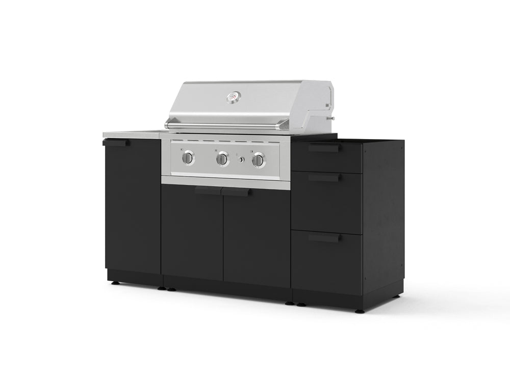 NewAge Outdoor Kitchens Outdoor Grill Island Stainless-Steel 5-Piece Cabinet Set with Sink, 3 Drawer, Grill Cabinet, Performance Grill and Stainless Steel Countertop - (Natural Gas) | Garage Giant