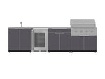 NewAge Outdoor Kitchens Aluminum 6-Piece Cabinet Set with Sink, Bar, Grill Cabinet, Performance Grill, Countertop and Fridge-66326-Garage Giant 