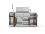NewAge Outdoor Kitchens Outdoor Grill Island Stainless-Steel 5-Piece Cabinet Set with Sink, 1 Door, Grill Cabinet, Platinum Grill and Stainless Steel Countertop - (Natural Gas) 