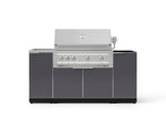 NewAge Outdoor Kitchens Outdoor Grill Island Aluminum 5-Piece Cabinet Set with Sink, 1 Door, Grill Cabinet, Platinum Grill and Stainless Steel Countertop - (Liquid Propane) 