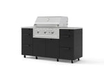 NewAge Outdoor Kitchens Outdoor Grill Island Stainless-Steel 6-Piece Cabinet Set with Casters 3 Drawers, Grill Cabinet, Performance Grill, Countertops | 74374 