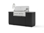 NewAge Outdoor Kitchens Outdoor Grill Island Stainless-Steel 5-Piece Cabinet Set with Sink, 1 Door, Grill Cabinet, Platinum Grill and Stainless Steel Countertop | 78903 