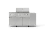 NewAge Outdoor Kitchens Outdoor Grill Island Stainless-Steel 5-Piece Cabinet Set with Casters and 1-Door, Grill Cabinet, Side Burner and Performance Grill - (Liquid Propane) 