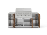 NewAge Outdoor Kitchens Outdoor Grill Island Stainless-Steel Louvered Doors 6-Piece Cabinet Set with 1 Door, Grill Cabinet, Performance Grill and Countertops-74628-Garage Giant 