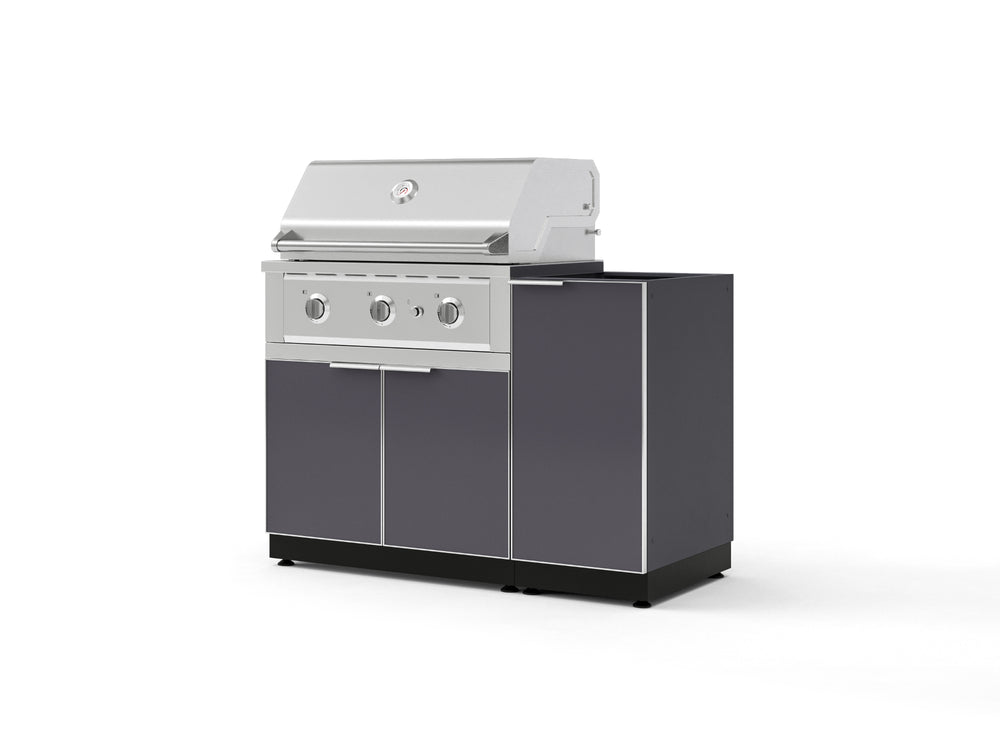 NewAge Outdoor Kitchens Outdoor Grill Island Aluminum 4-Piece Cabinet Set with 1 Door, Grill Cabinet, Performance Grill and Countertop - (Natural Gas) | Garage Giant