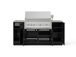 NewAge Outdoor Kitchens Outdoor Grill Island Aluminum 5-Piece Cabinet Set with Sink, 1 Door, Grill Cabinet, Platinum Grill and Stainless Steel Countertop 