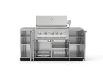 NewAge Outdoor Kitchens Outdoor Grill Island Stainless-Steel 6-Piece Cabinet Set with 1 Door, Grill Cabinet, Platinum Grill and Countertops 