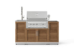NewAge Outdoor Kitchens Outdoor Grill Island Stainless-Steel 5-Piece Cabinet Set with Sink, 1 Door, Grill Cabinet, Platinum Grill and Stainless Steel Countertop - (Liquid Propane) 