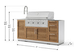 NewAge Outdoor Kitchens Outdoor Grill Island Stainless-Steel Louvered Doors 5-Piece Cabinet Set with Sink, 3 Drawer, Grill Cabinet, Performance Grill and Stainless Steel Countertop - (Liquid Propane) 